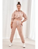 Women\'s tracksuit set with wings, beige FI624 - Online store - Boutique